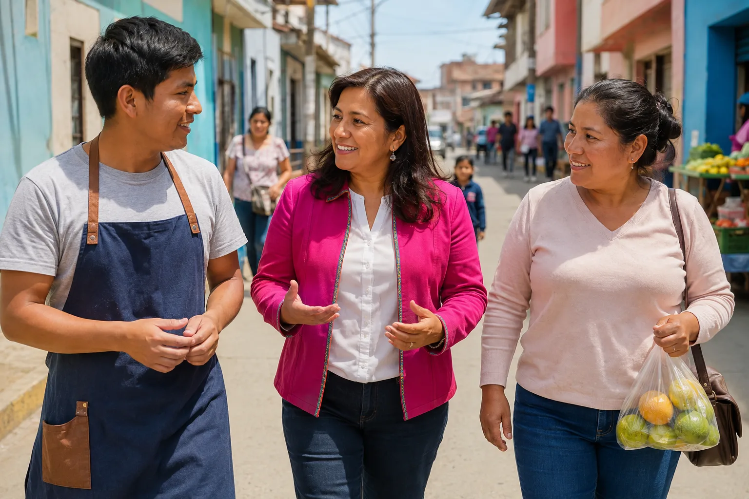 Caminata vecinal de una campaña completamente ficticia